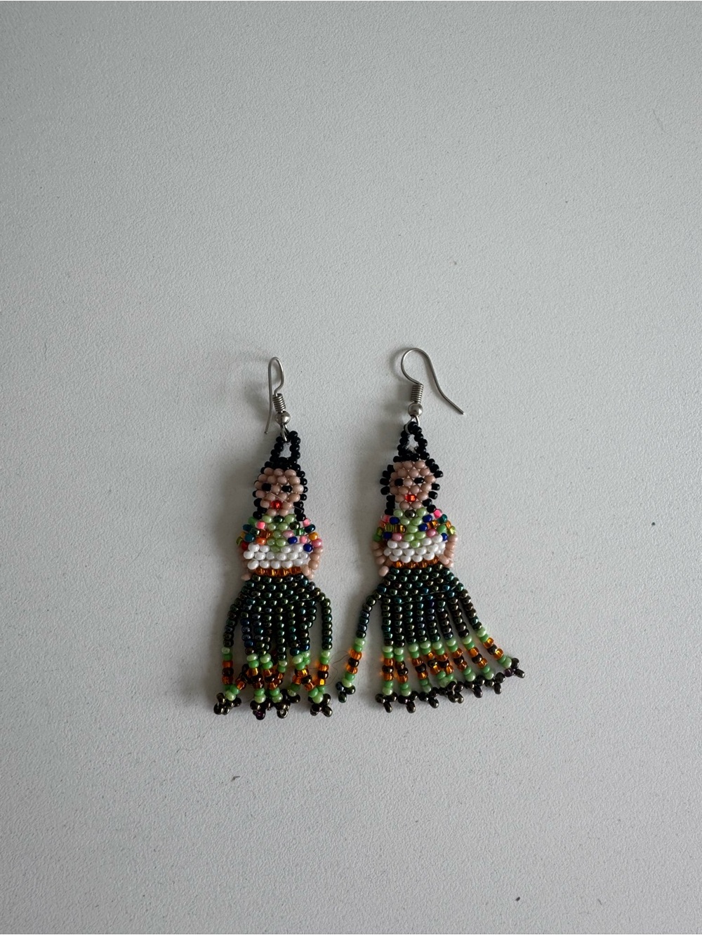 Handmade Multicolor Beaded Fringe Women's Earrings